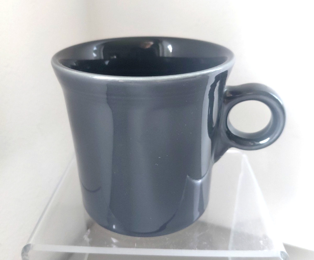 Vintage Fiesta Mugs Classic Ring Handles Dark Gray HTF Homer Laughlin Collection